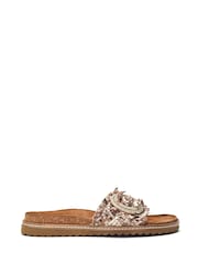 Moda in Pelle Jarilla Single Band Woven Leather Footbed Sandals - Image 1 of 4