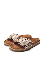 Moda in Pelle Jarilla Single Band Woven Leather Footbed Sandals - Image 2 of 4