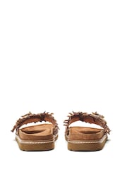 Moda in Pelle Jarilla Single Band Woven Leather Footbed Sandals - Image 3 of 4