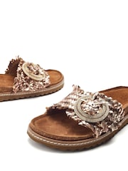 Moda in Pelle Jarilla Single Band Woven Leather Footbed Sandals - Image 4 of 4
