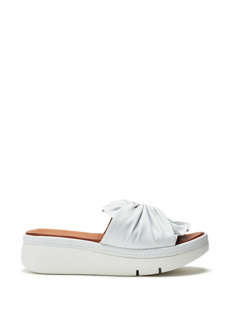 Moda in Pelle Ollin Twist Upper Sporty Low Wedge Leather Sliders - Image 1 of 4