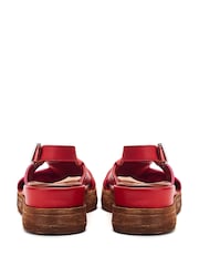 Pink - Moda in Pelle Kalmia Twisted Feature Leather Wedge Sandals - Image 3 of 4