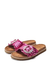 Moda in Pelle Jarilla Single Band Woven Leather Footbed Sandals - Image 2 of 4