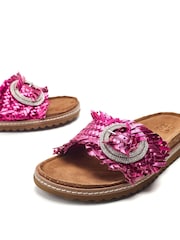 Moda in Pelle Jarilla Single Band Woven Leather Footbed Sandals - Image 4 of 4