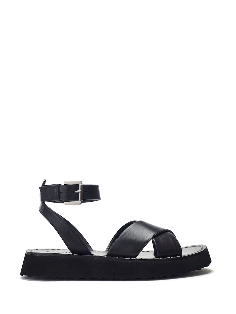 Moda in Pelle Larise Lightweight Eva Ankle Strap Leather Sandals - Image 1 of 4