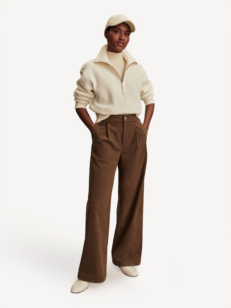 Varley Brown Rocio Wide Leg 29.5 Trousers - Image 2 of 7