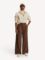 Varley Brown Rocio Wide Leg 29.5 Trousers - Image 3 of 7