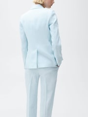 Mango Blue Linen Suit Jacket - Image 3 of 6