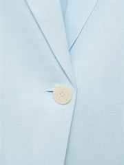 Mango Blue Linen Suit Jacket - Image 6 of 6