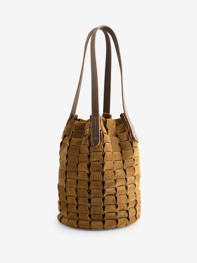 Dragon Diffusion Link Bucket Suede Honey Bag - صورة 2 من 5