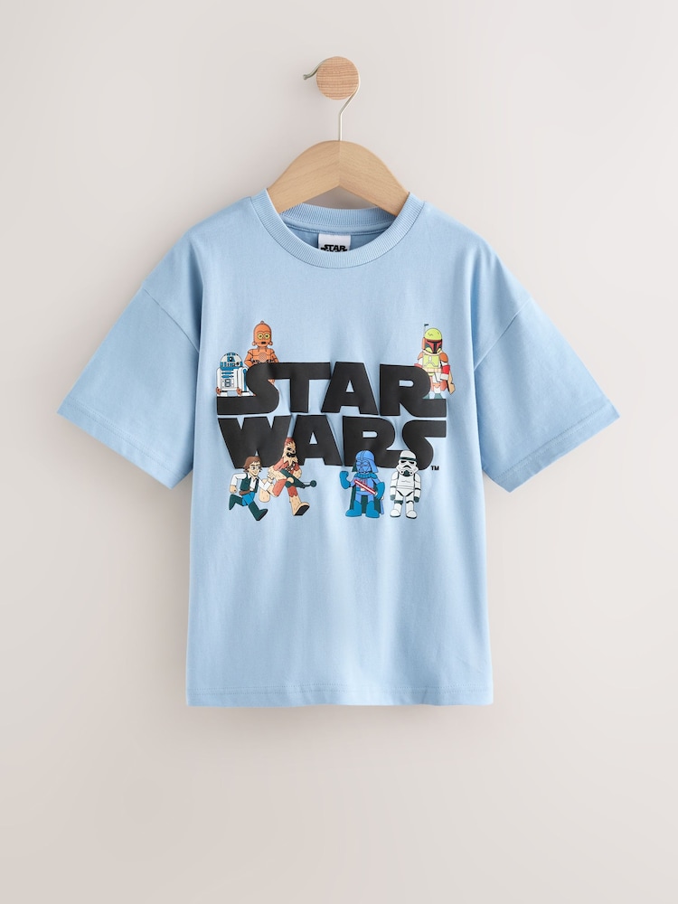 Light Blue Star Wars T-Shirt (3-16yrs) - Image 1 of 4 Light Blue Star Wars T-Shirt (3-16yrs) - Image 1 of 4