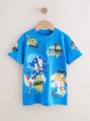 Blue Graffiti Sonic T-Shirt (3-16yrs) - Image 1 of 4