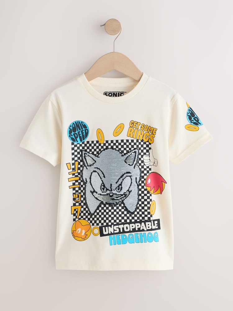 Ecru Sequin - تيشِرت بتصميم شخصية Sonic (3 - 16 سنة) - صورة 2 من 5