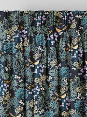 Sara Miller Teal Blue Faux Silk Songbird Made to Measure Curtains - Image 5 of 9