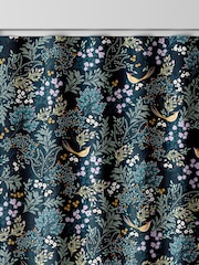 Sara Miller Teal Blue Faux Silk Songbird Made to Measure Curtains - Image 8 of 9