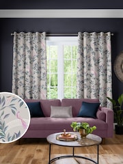 Sara Miller Warm Grey Ornamental Peacock Made to Measure Curtains - Image 1 of 9