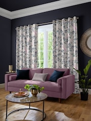 Sara Miller Warm Grey Ornamental Peacock Made to Measure Curtains - Image 2 of 9