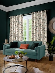 Sara Miller Stone Natural Ornamental Peacock Made to Measure Curtains - Image 2 of 9
