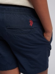 U.S. Polo Assn Blue Boys Cotton Linen Deck Shorts - Image 4 of 8
