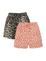 Threadbare Animal 100% Cotton Jersey Shorts 2 Pack - Image 1 of 5