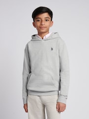 U.S. Polo Assn Grey Boys Double Horsemen Hoodie - Image 1 of 8