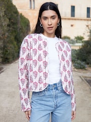 Threadbare Cream 100% Cotton Paisley Quilted Jacket - Image 1 of 4