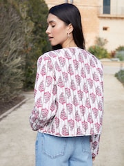 Threadbare Cream 100% Cotton Paisley Quilted Jacket - Image 2 of 4