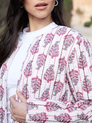 Threadbare Cream 100% Cotton Paisley Quilted Jacket - Image 3 of 4