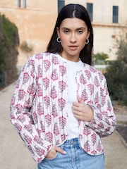 Threadbare Cream 100% Cotton Paisley Quilted Jacket - Image 4 of 4