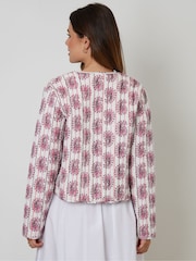 Threadbare Cream 100% Cotton Paisley Quilted Jacket - Image 6 of 9