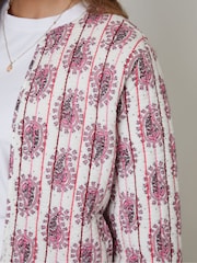 Threadbare Cream 100% Cotton Paisley Quilted Jacket - Image 8 of 9