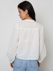 Threadbare Cream Lace Detail Boho 100% Cotton Blouse - Image 4 of 4