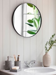 Garden Trading Black Cherington Round Wall Mirror - Image 1 of 2