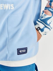 Harper & Lewis Blue Bodie Retro Pattern 1/4 Zip Fleece - Image 4 of 6