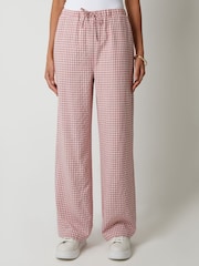 Threadbare Black 2 Pack Wide Leg Gingham Trousers - Image 2 of 3