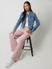 ורוד - Threadbare Wide Leg Gingham Trousers - Image 1 of 5