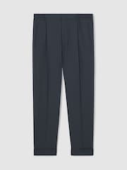 Stahlblau - Reiss Brighton Relaxed-Fit Pleated Tapered Trousers - Bild 2 von 7