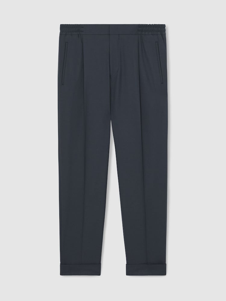 Stahlblau - Reiss Brighton Relaxed-Fit Pleated Tapered Trousers - Bild 2 von 7 Stahlblau - Reiss Brighton Relaxed-Fit Pleated Tapered Trousers - Bild 2 von 7