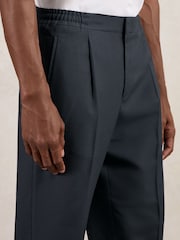 Stahlblau - Reiss Brighton Relaxed-Fit Pleated Tapered Trousers - Bild 3 von 7