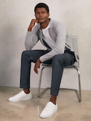 Stahlblau - Reiss Brighton Relaxed-Fit Pleated Tapered Trousers - Bild 6 von 7