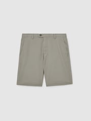 Reiss Sage Green Dobby Short Cotton-Piqué Shorts - Image 2 of 6