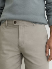 Reiss Sage Green Dobby Short Cotton-Piqué Shorts - Image 3 of 6