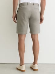 Reiss Sage Green Dobby Short Cotton-Piqué Shorts - Image 5 of 6