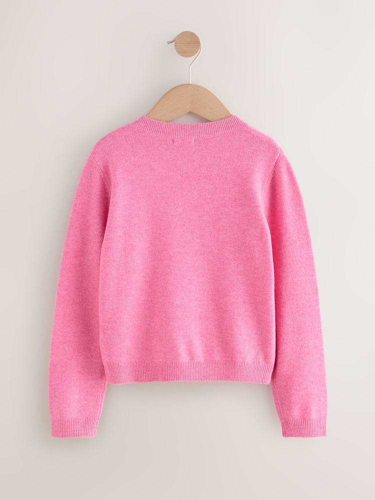 Pink Button Up Cardigan (3-16yrs) - Image 2 of 4