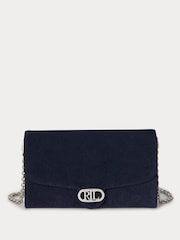 Lauren Ralph Lauren Blue Adair Leather Chain Cross-Body Clutch Bag - Image 1 of 4