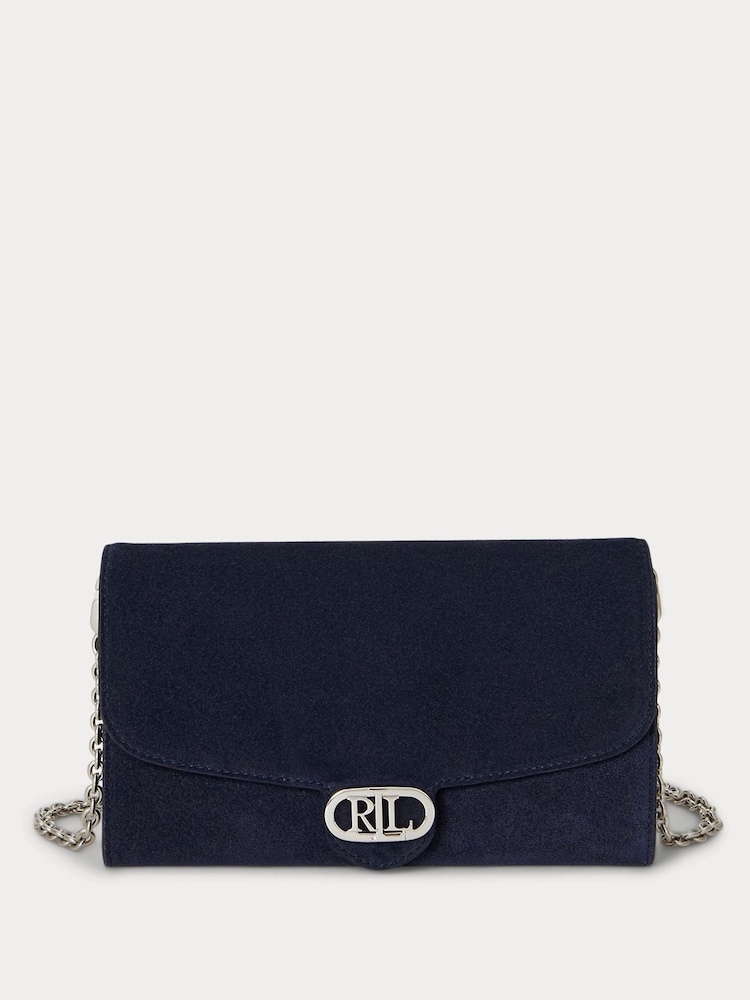 Lauren Ralph Lauren Blue Adair Leather Chain Cross-Body Clutch Bag - Image 1 of 4