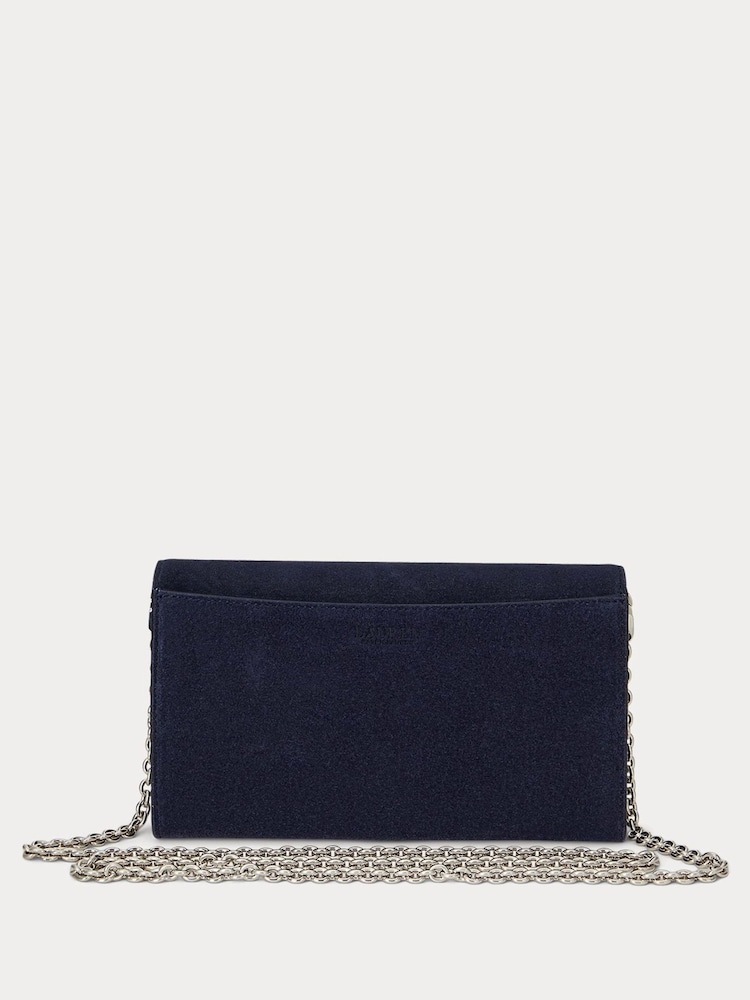 Lauren Ralph Lauren Blue Adair Leather Chain Cross-Body Clutch Bag - Image 2 of 4 Lauren Ralph Lauren Blue Adair Leather Chain Cross-Body Clutch Bag - Image 2 of 4