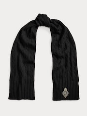 Lauren Ralph Lauren Black Patch Knitted Scarf - Image 1 of 3