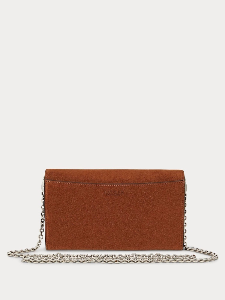Lauren Ralph Lauren Brown Adair Leather Chain Cross-Body Clutch Bag - Image 2 of 5