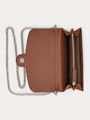 Lauren Ralph Lauren Brown Adair Leather Chain Cross-Body Clutch Bag - Image 4 of 5